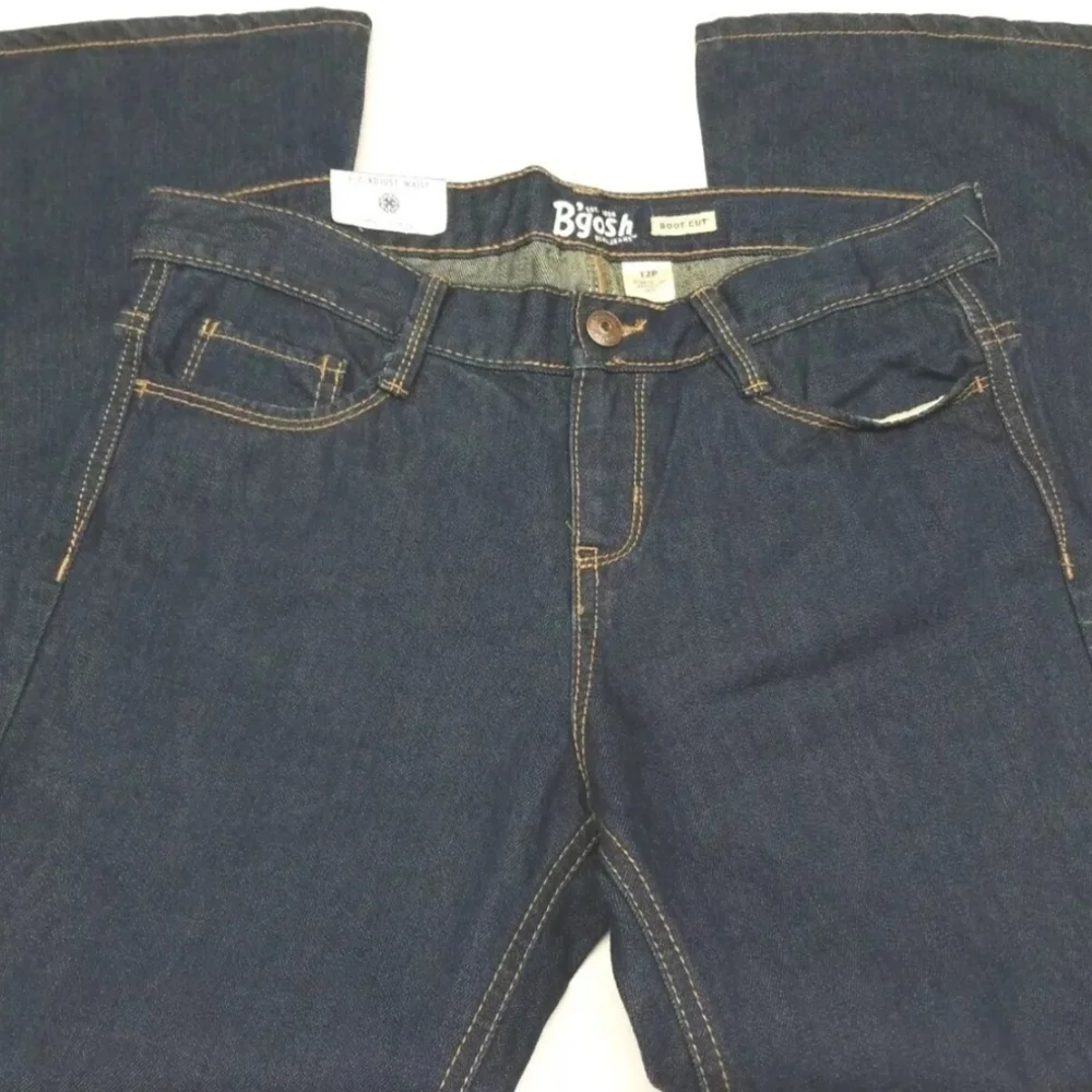 Girls B'gosh Boot Cut Jeans, Size 12P(31 x  25) Dark Wash, Adjustable Waist